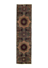 A32006 Oriental Rug Pakistani Handmade Runner Transitional 2'7'' x 9'8'' -3x10- Green Red Mamluk Geometric Design.jpg