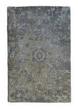A32008 Oriental Rug Indian Handmade Area Transitional Neutral 2'0'' x 3'0'' -2x3- Gray Yellow Gold Floral Oushak Design