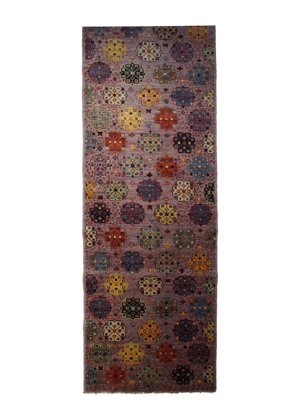 A32017 Oriental Rug Pakistani Handmade Runner Transitional 2'10'' x 9'11'' -3x10- Purple Pink Ariana Geometric Design