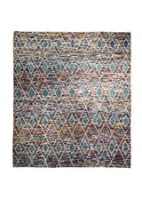 A32028 Oriental Rug Pakistani Handmade Area Transitional 8'2'' x 9'5'' -8x9- Multi-color Moroccan Geometric Design