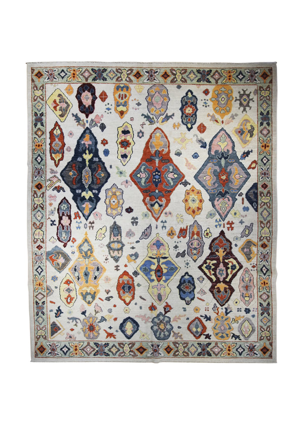 A32036 Oriental Rug Pakistani Handmade Area Transitional 8'9'' x 11'5'' -9x11- Purple Gray Green Oushak Floral Design