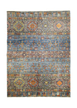 A32039 Oriental Rug Pakistani Handmade Area Transitional 5'11'' x 8'0'' -6x8- Blue Multi-color Khorjin Geometric Design