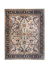 A32055 Oriental Rug Pakistani Handmade Area Transitional Tribal 12'0'' x 15'3'' -12x15- Whites Beige Blue Serapi Geometric Design
