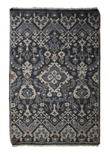 A32093 Oriental Rug Indian Handmade Area Transitional 2'0'' x 3'0'' -2x3- Brown Whites Beige Geometric Design