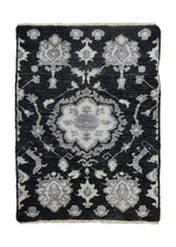 A32095 Oriental Rug Indian Handmade Area Transitional 2'0'' x 3'0'' -2x3- Black Whites Beige Floral Design