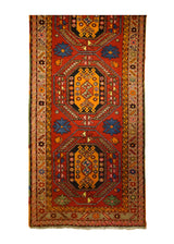 A32156 Oriental Rug Turkish Handmade Runner Tribal 4'4'' x 9'6'' -4x10- Red Geometric Design