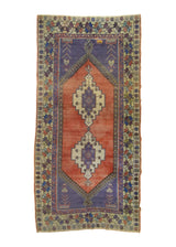A32158 Oriental Rug Turkish Handmade Area Tribal 4'5'' x 8'8'' -4x9- Red Purple Geometric Design.jpg