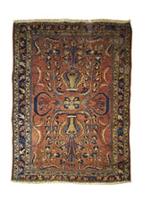 A32160 Persian Rug Lilihan Handmade Area Traditional Antique 3'2'' x 4'4'' -3x4- Red Floral Design