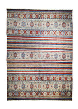 A32209 Oriental Rug Pakistani Handmade Area Transitional 8'9'' x 12'1'' -9x12- Multi-color Red Khorjin Geometric Design