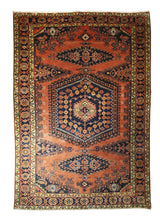 A32235 Persian Rug Viss Handmade Area Tribal 6'12'' x 10'3'' -7x10- Red Geometric Design