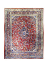A32283 Persian Rug Mashhad Handmade Area Traditional 9'9'' x 12'9'' -10x13- Red Blue Floral Design