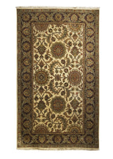A32290 Oriental Rug Indian Handmade Area Transitional 3'0'' x 5'1'' -3x5- Whites Beige Green Tea Washed Floral Design