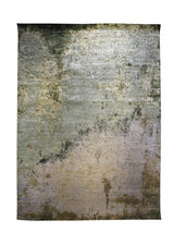 A32313 Oriental Rug Indian Handmade Area Transitional Modern 8'11'' x 12'1'' -9x12- Whites Beige Green Abstract Splatter Design