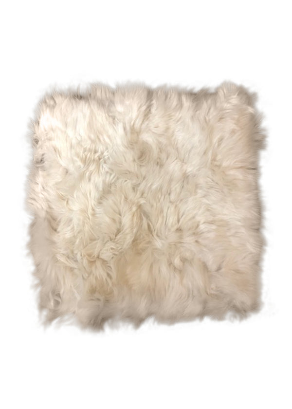 A32330 Native American Rug Peru Handmade Pillow Tribal Neutral 0'12'' x 1'0'' -1x1- Whites Beige Fur Shag Design
