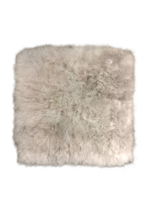 A32331 Native American Rug Peru Handmade Pillow Tribal Neutral 0'12'' x 1'0'' -1x1- Whites Beige Fur Shag Design