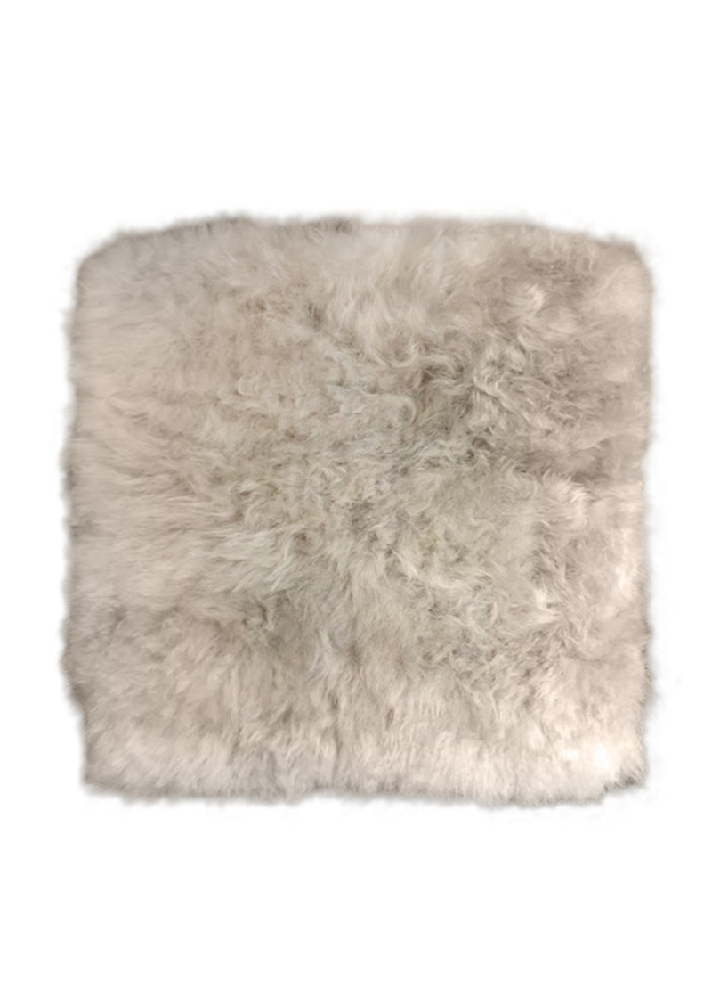 A32331 Native American Rug Peru Handmade Pillow Tribal Neutral 0'12'' x 1'0'' -1x1- Whites Beige Fur Shag Design