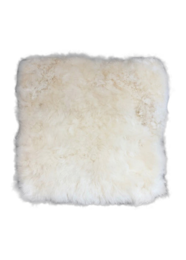 A32332 Native American Rug Peru Handmade Pillow Tribal Neutral 0'12'' x 1'0'' -1x1- Whites Beige Fur Shag Design