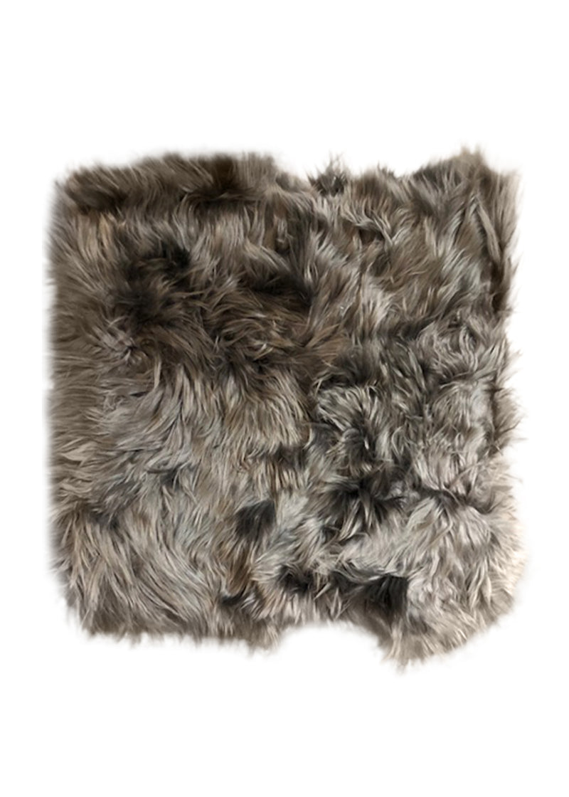 A32333 Native American Rug Peru Handmade Pillow Tribal Neutral 1'0'' x 1'0'' -1x1- Gray Fur Shag Design.jpg