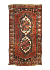 A32345 Persian Rug Bakhtiari Handmade Area Antique Tribal 6'3'' x 11'7'' -6x12- Red Floral Gol Farang Design