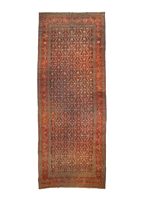 A32351 Caucasian Rug Gharabagh Handmade Runner Tribal Antique 7'2'' x 18'8'' -7x19- Blue Red Herati Design.jpg