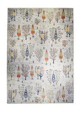 A32359 Oriental Rug Pakistani Handmade Area Transitional Tribal 9'9'' x 13'7'' -10x14- Whites Beige Red Gray Lori Tree of Life Gabbeh Design