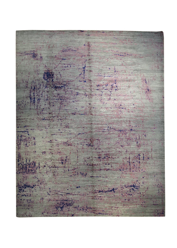 A32366 Oriental Rug Pakistani Handmade Area Modern 8'12'' x 11'3'' -9x11- Gray Pink Yeldiz Design