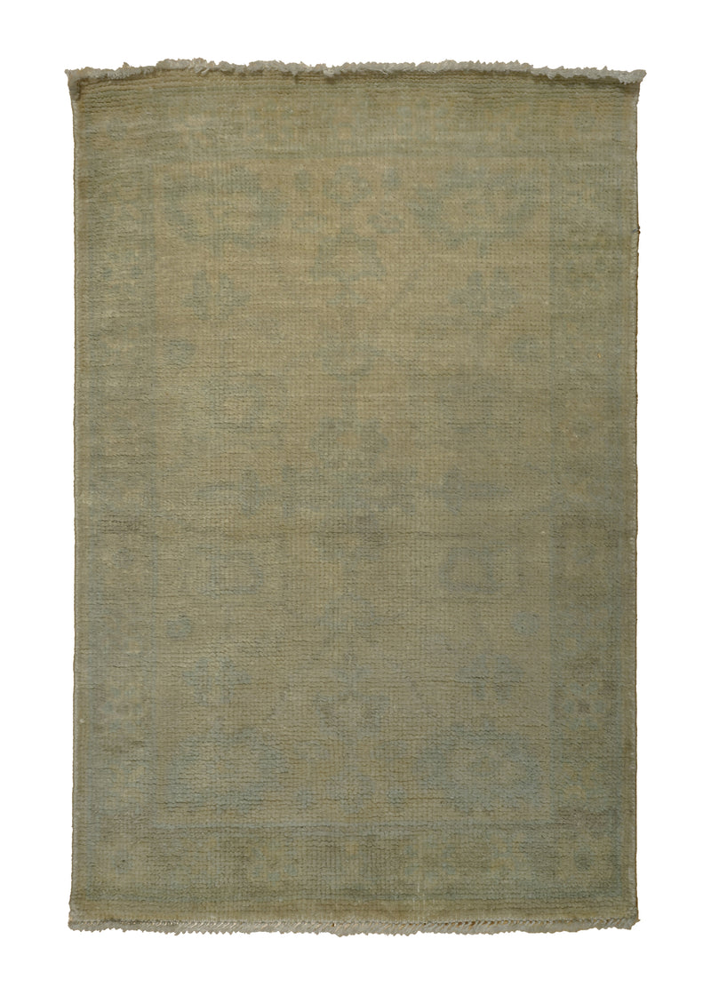 A32393 Oriental Rug Indian Handmade Area Transitional Neutral 2'0'' x 3'2'' -2x3- Whites Beige Blue Oushak Design