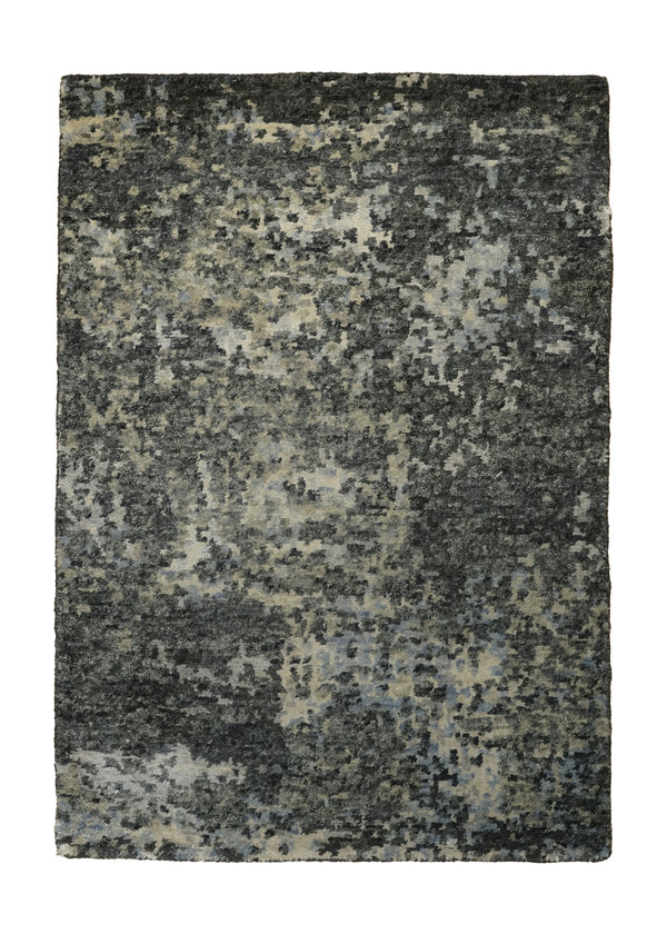 A32396 Oriental Rug Indian Handmade Area Modern Neutral 2'0'' x 2'11'' -2x3- Gray Black Abstract Splatter Design