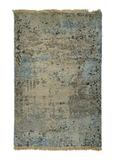 A32402 Oriental Rug Indian Handmade Area Modern Neutral 2'0'' x 3'1'' -2x3- Whites Beige Blue Abstract Splatter Design