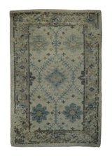 A32408 Oriental Rug Indian Handmade Area Transitional Neutral 2'0'' x 2'11'' -2x3- Whites Beige Oushak Design