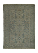 A32409 Oriental Rug Indian Handmade Area Transitional Neutral 2'2'' x 3'0'' -2x3- Whites Beige Blue Oushak Design