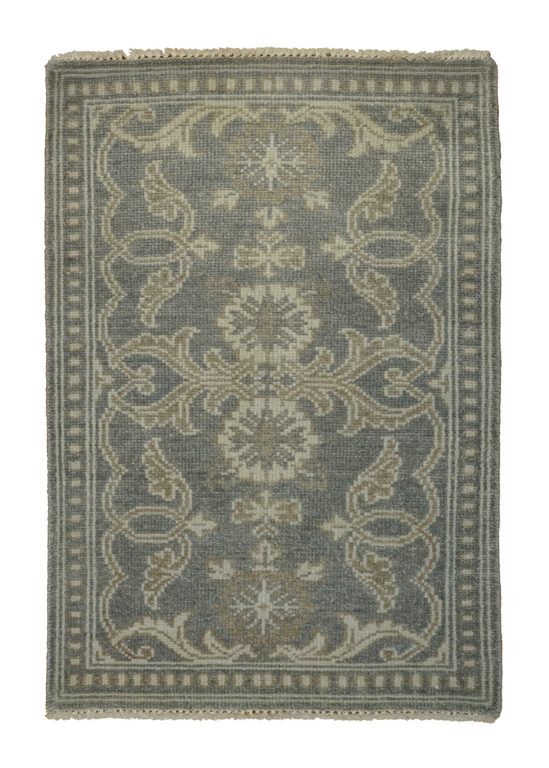 A32411 Oriental Rug Indian Handmade Area Transitional Neutral 2'0'' x 2'11'' -2x3- Gray Heriz Design