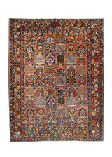 A32422 Persian Rug Bakhtiari Handmade Area Tribal Antique 9'8'' x 12'10'' -10x13- Red Garden Design