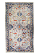 A32444 Oriental Rug Pakistani Handmade Area Transitional 10'2'' x 18'6'' -10x19- Gray Blue Red Ariana Geometric Design