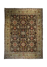 A32497 Oriental Rug Pakistani Handmade Area Transitional 8'10'' x 11'7'' -9x12- Brown Green Antique Washed Oushak Floral Design