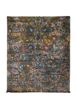 A32538 Oriental Rug Pakistani Handmade Area Transitional Modern 8'0'' x 9'10'' -8x10- Multi-color Green Purple Abstract Erased Design.jpg