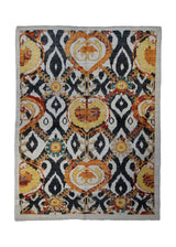 A32542 Oriental Rug Pakistani Handmade Area Transitional 5'0'' x 6'7'' -5x7- Yellow Gold Black Abstract Geometric Design.jpg
