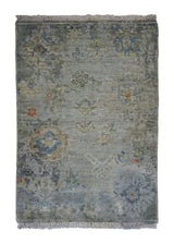 A32572 Oriental Rug Indian Handmade Area Transitional 2'0'' x 3'0'' -2x3- Whites Beige Blue Floral Oushak Design