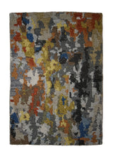 A32615 Oriental Rug Indian Handmade Area Modern 2'0'' x 3'0'' -2x3- Gray Multi-color Multi-color Abstract Splatter Design
