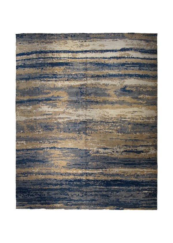 A32632 Oriental Rug Pakistani Handmade Area Modern 11'10'' x 14'8'' -12x15- Gray Blue Abstract Splatter Design