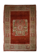 A32658 Persian Rug Bijar Handmade Area Traditional 3'7'' x 5'0'' -4x5- Red Brown Open Field Design