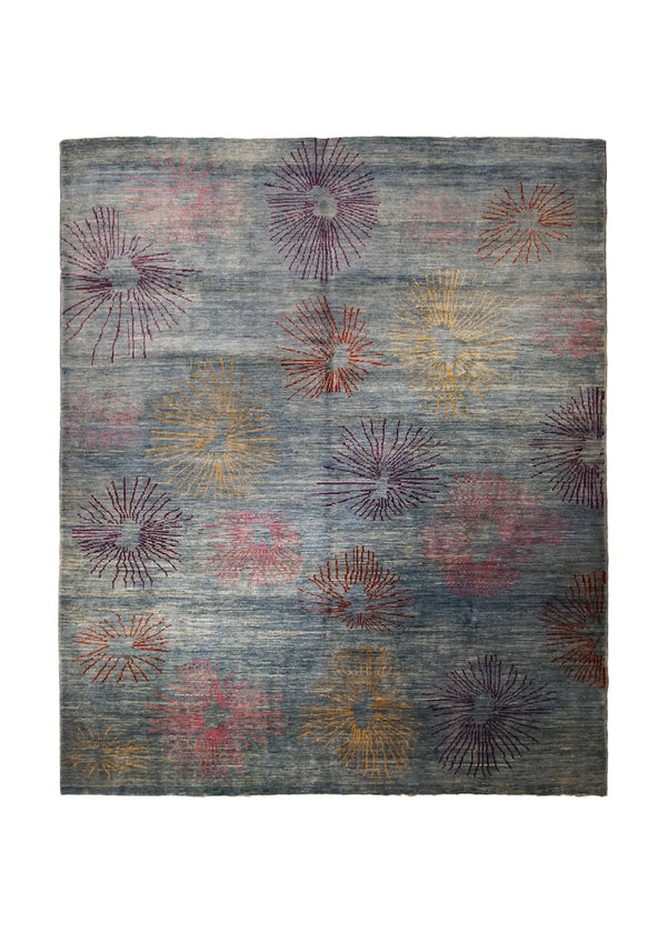 A32680 Oriental Rug Pakistani Handmade Area Transitional 7'12'' x 9'8'' -8x10- Blue Purple Pink Gabbeh Design