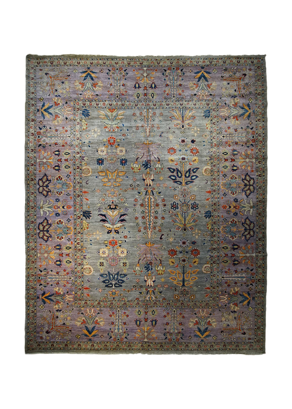 A32689 Oriental Rug Pakistani Handmade Area Transitional 8'4'' x 10'4'' -8x10- Gray Pink Blue Ariana Tree of Life Oushak Design