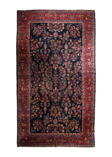 A32742 Persian Rug Mohajeran Sarouk Handmade Area Traditional Antique 10'4'' x 17'8'' -10x18- Blue Red Floral Design