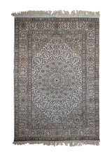 A32796 Oriental Rug Turkish Handmade Area Traditional 4'0'' x 5'11'' -4x6- Whites Beige Green Floral Design