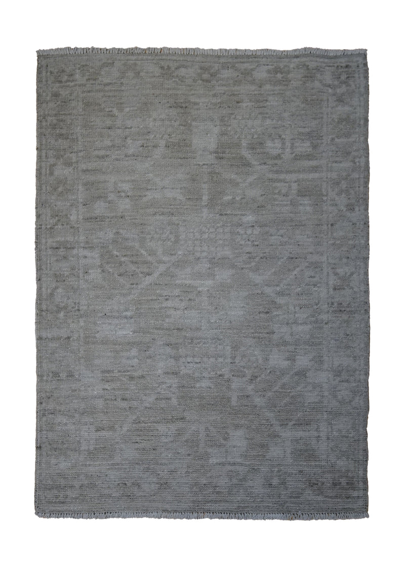 A32836 Oriental Rug Pakistani Handmade Area Transitional Neutral 2'3'' x 3'2'' -2x3- Whites Beige Silver Wash Oushak Floral Design