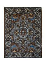 A32847 Oriental Rug Pakistani Handmade Area Transitional Tribal 2'4'' x 3'2'' -2x3- Whites Beige Gray Brown Serapi Geometric Design