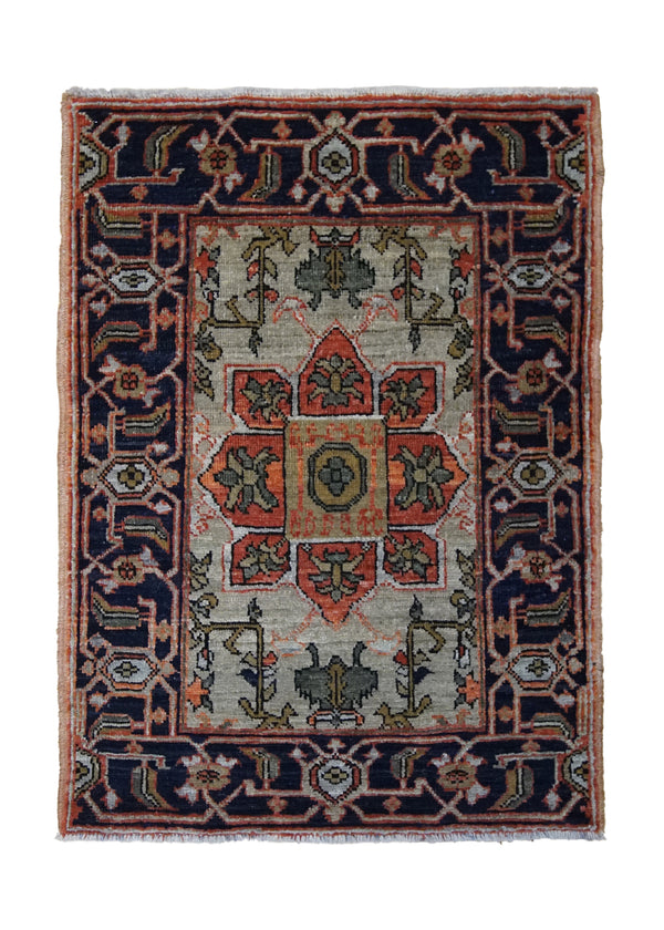 A32856 Oriental Rug Pakistani Handmade Area Transitional Tribal 2'3'' x 3'2'' -2x3- Blue Blue Heriz Geometric Design