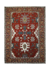 A32875 Oriental Rug Pakistani Handmade Area Transitional Tribal 4'3'' x 5'10'' -4x6- Red Serapi Geometric Design