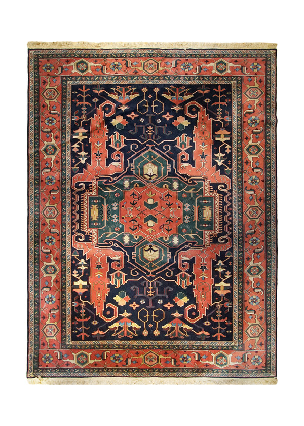 A32890 Oriental Rug Indian Handmade Area Transitional Tribal 10'4'' x 13'11'' -10x14- Blue Red Green Bakhshayesh Geometric Design